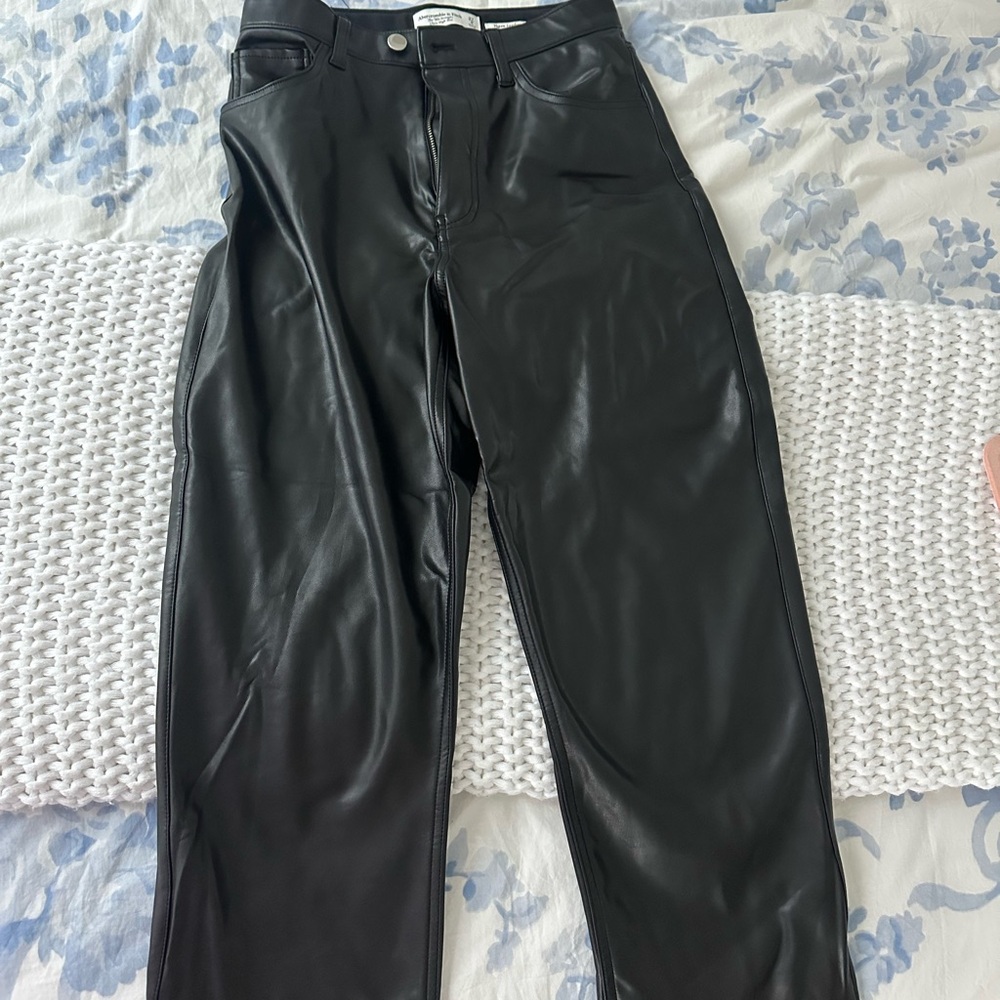 Abercrombie & Fitch Black Vegan Leather Pants
